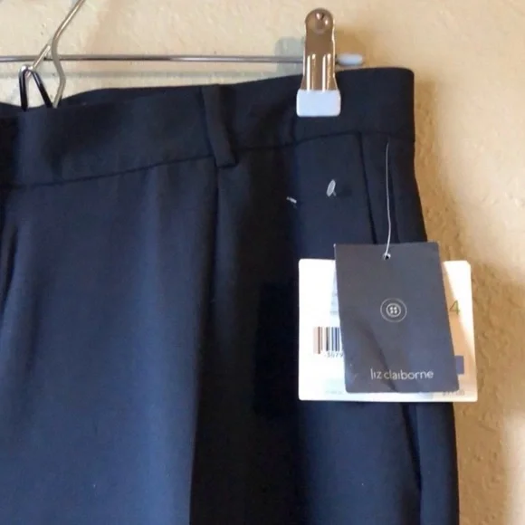 New Liz Claiborne Kylie Black Straight Leg Dress Pants Trousers Women’s Size 14 - Picture 3 of 13